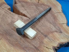 1 antike 4-Kant Holz Schraube, Ø 1cm x 15cm (LOT3508#NSH6)