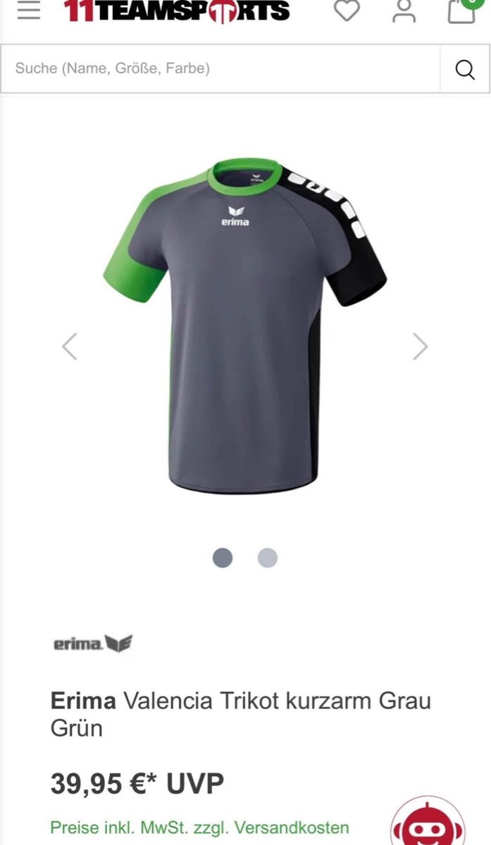 Canottiere & Pantaloni: Erima Valencia Trikot, Grösse M – Usato da Niederbüren venduto da poschti 1