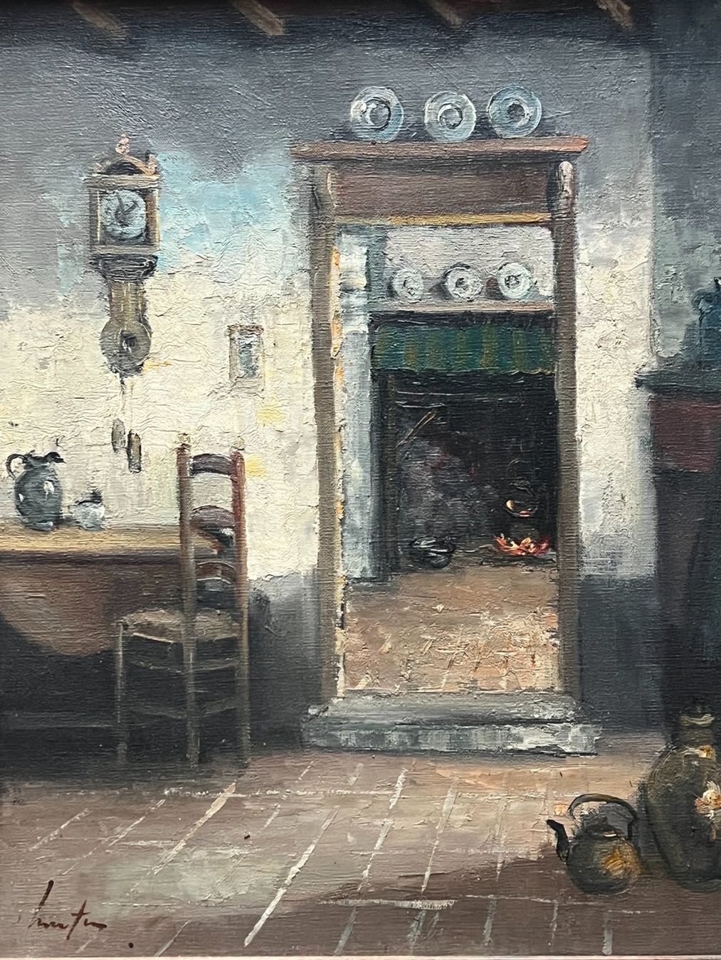 Dipinti: Ölgemälde Bauernhaus Interieur um 1940 – Usato da Boppelsen venduto da vanrijn 1