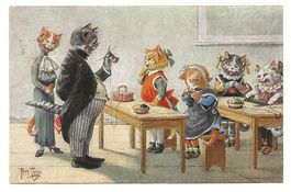 Katzenkarte - Schule Inspektor auf Besuch - Künstler: Thiele