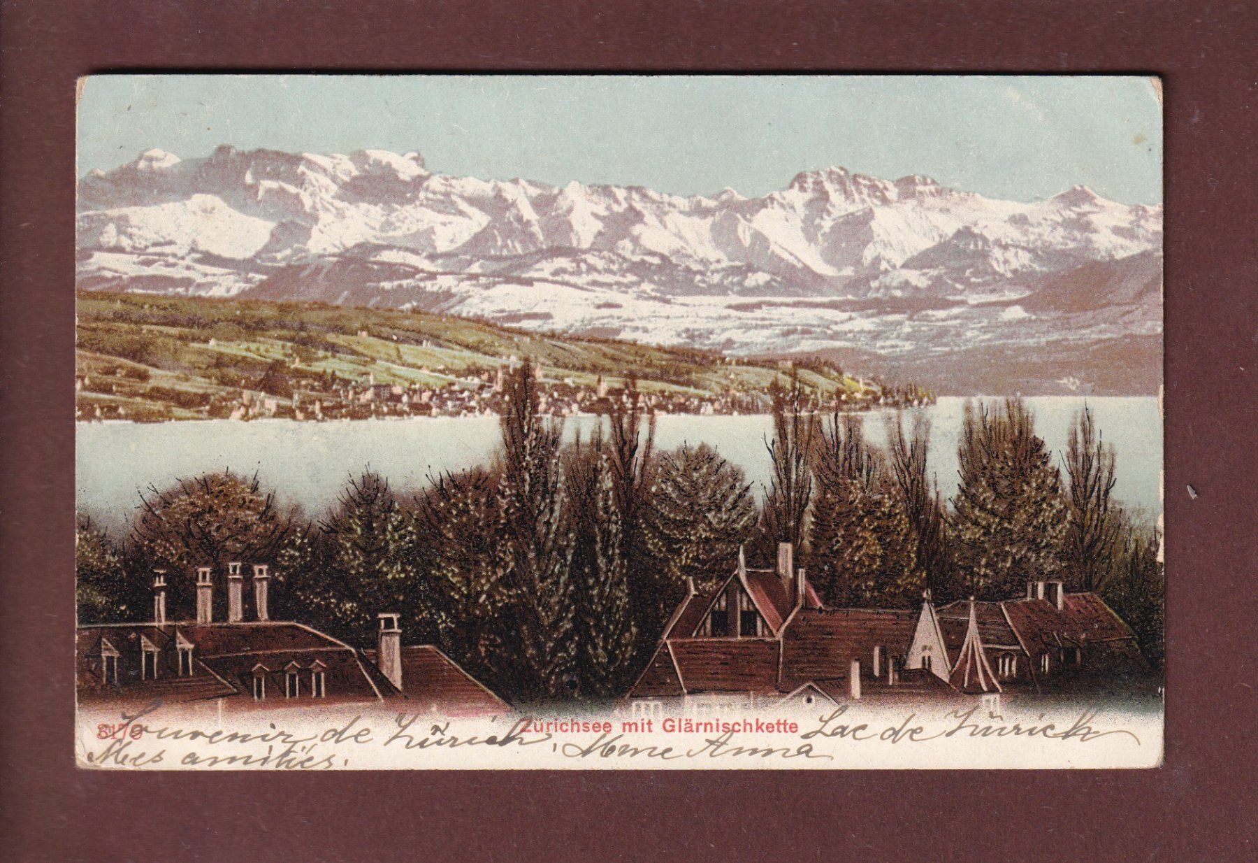 Ansichtskarten: ZÜRICHSEE - Glärnischkette – Gebraucht aus Pully von nicecards