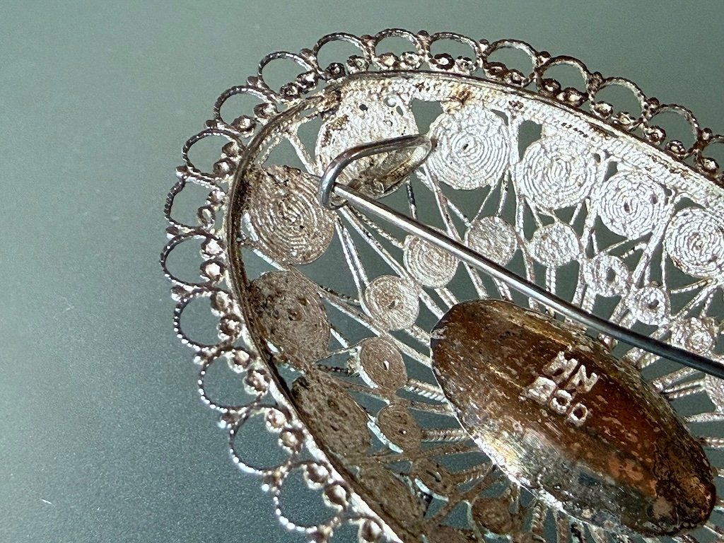 Broches & Aiguilles: Brosche oval Silber 800 filigrane Gestaltung – D'occasion à Therwil par Brocki-Therwil 4