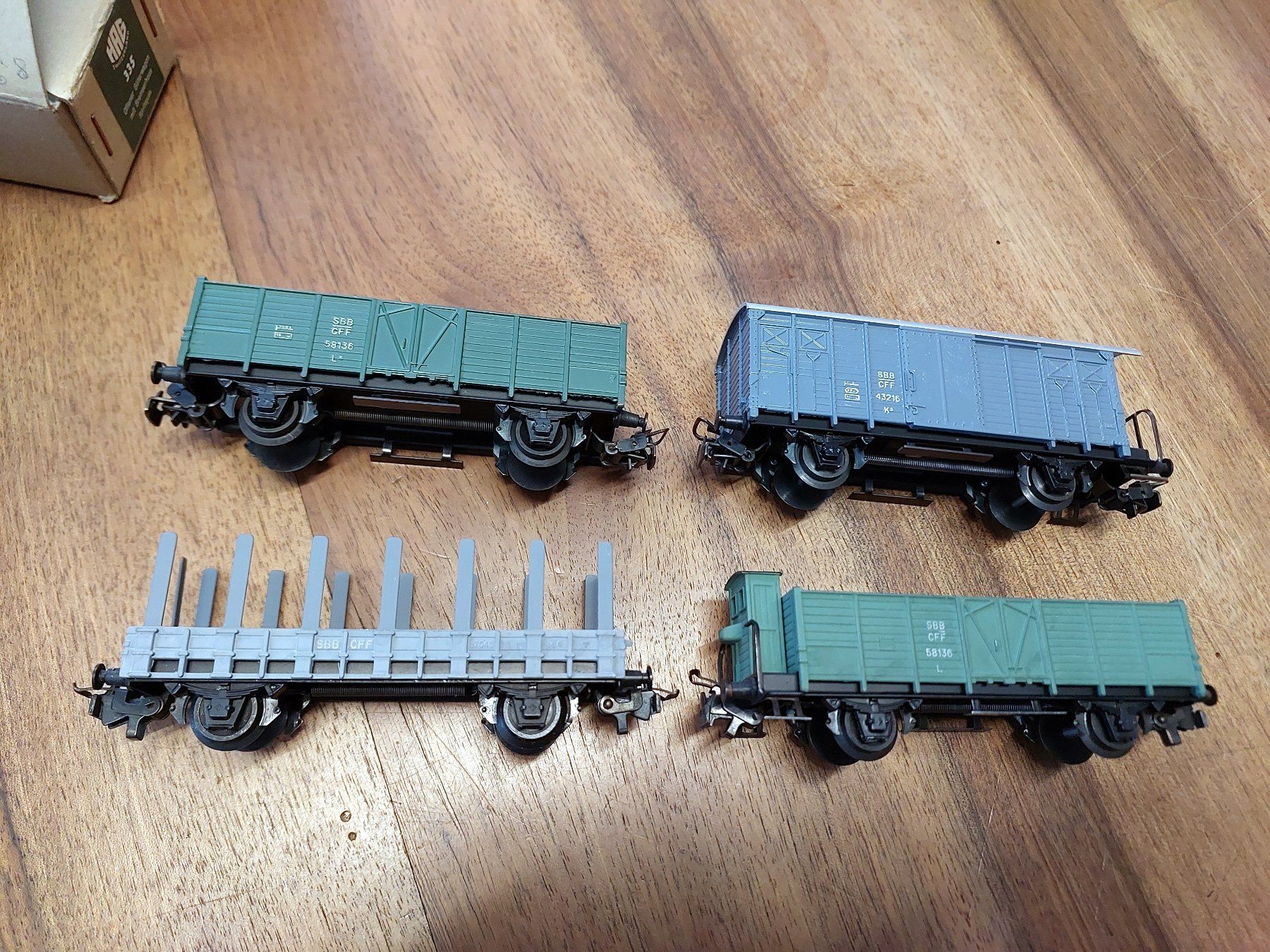 Hag Modellini di ferrovie: HAG - 4 SBB Güterwagen - H0 WS OVP – Usato da Schönenwerd venduto da Steidi 3
