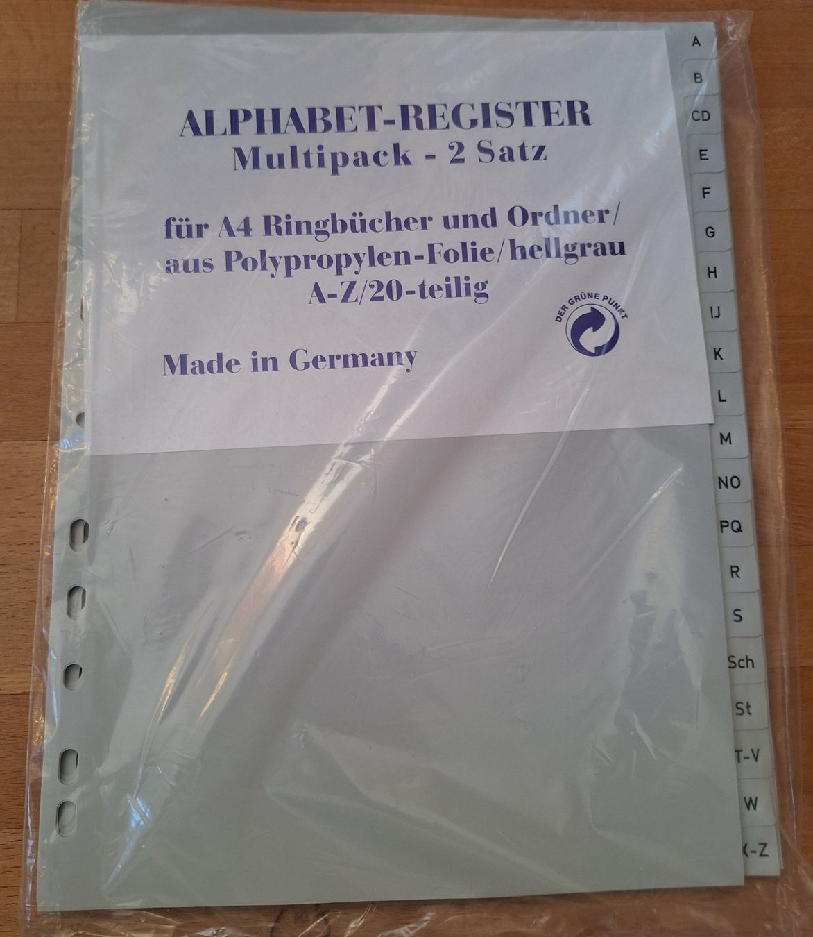 Raccoglitori: 2 Satz A4 Alphabet Register, 20-teilig, hellgrau, Top! – Usato da Hedingen venduto da Rosie013