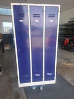Spindschrank 3 Fächer blau/weiss Metall gebraucht