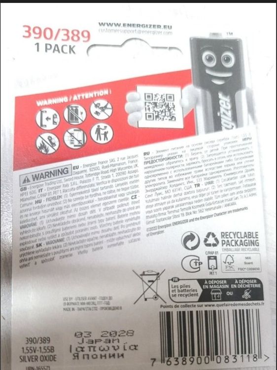 Energizer Caricatori & Batterie: Energizer Knopfzellen 390/389 – Nuovo e nell'imballaggio originale da Uerkheim venduto da Kaufoption 1