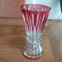 Antike Val St Lambert Kristall Vase rot
