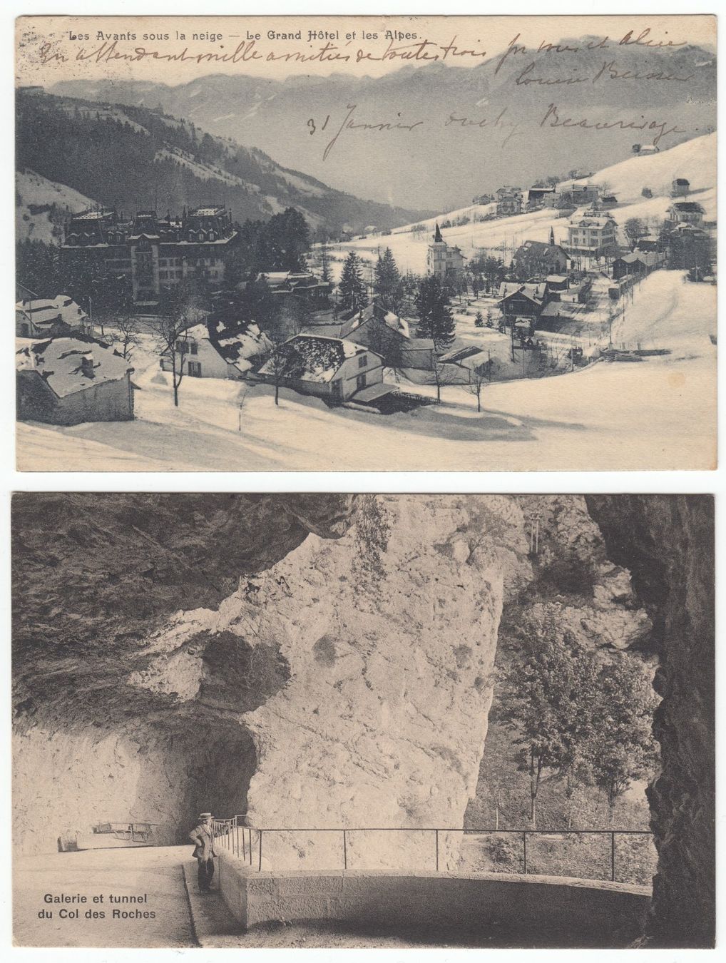 Cartoline postali: 3 Ansichtskarten 1910/11 - Locle – Usato da Beringen venduto da Goeppeli