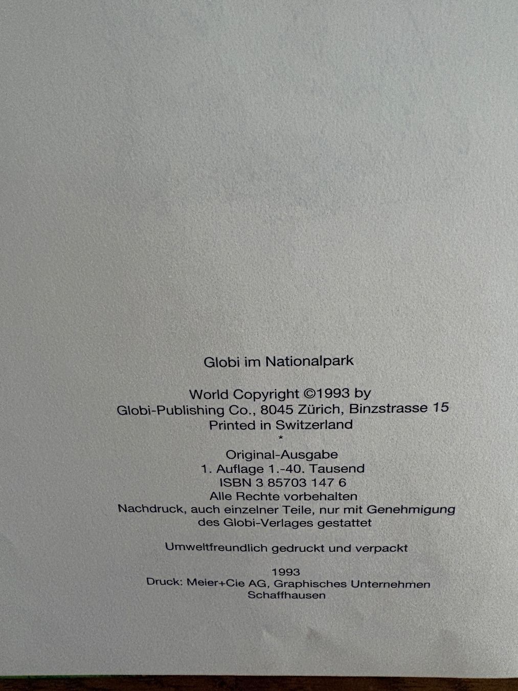 Libri: Globi im Nationalpark – Usato da Zürich venduto da sch_kqj7 1