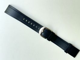 Bracelet Apple Watch silicone noir et boucle argenté