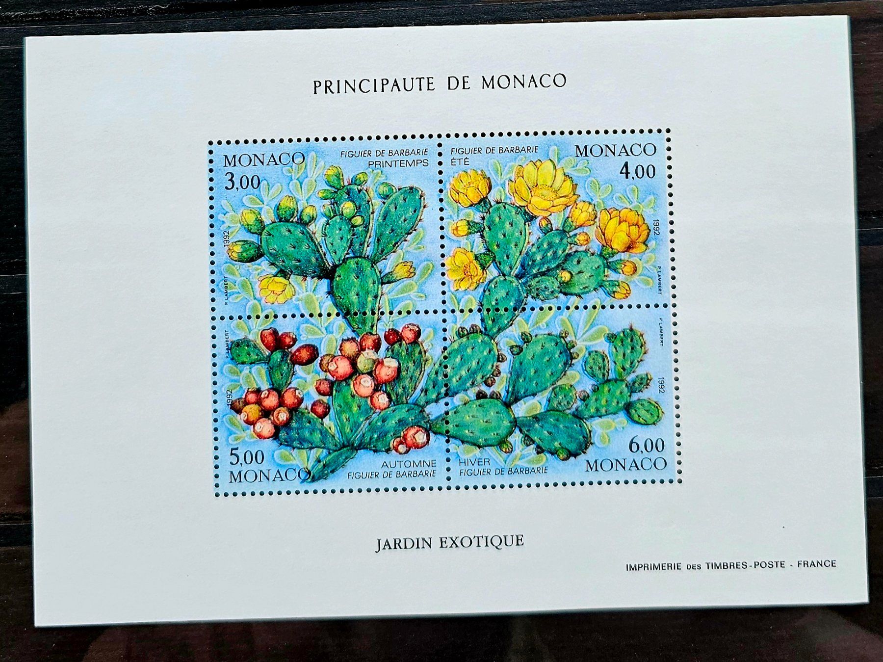 Alle Briefmarken: MONACO Bloc ** Jardin exotique, 1992 – Neu (gemäss Beschreibung) aus Les Valettes von Nuba1