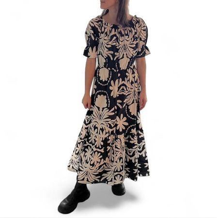 Sommerliches Maxikleid in Schwarz/Weiss, Grösse M