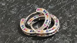 Silber Ohrringe mit schönen Steine