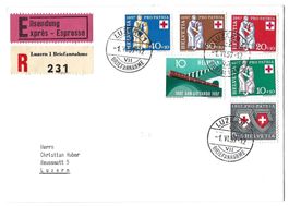 1957 Pro Patria FDC Express-R-Satzbrief m. Stempel 1.VI.57