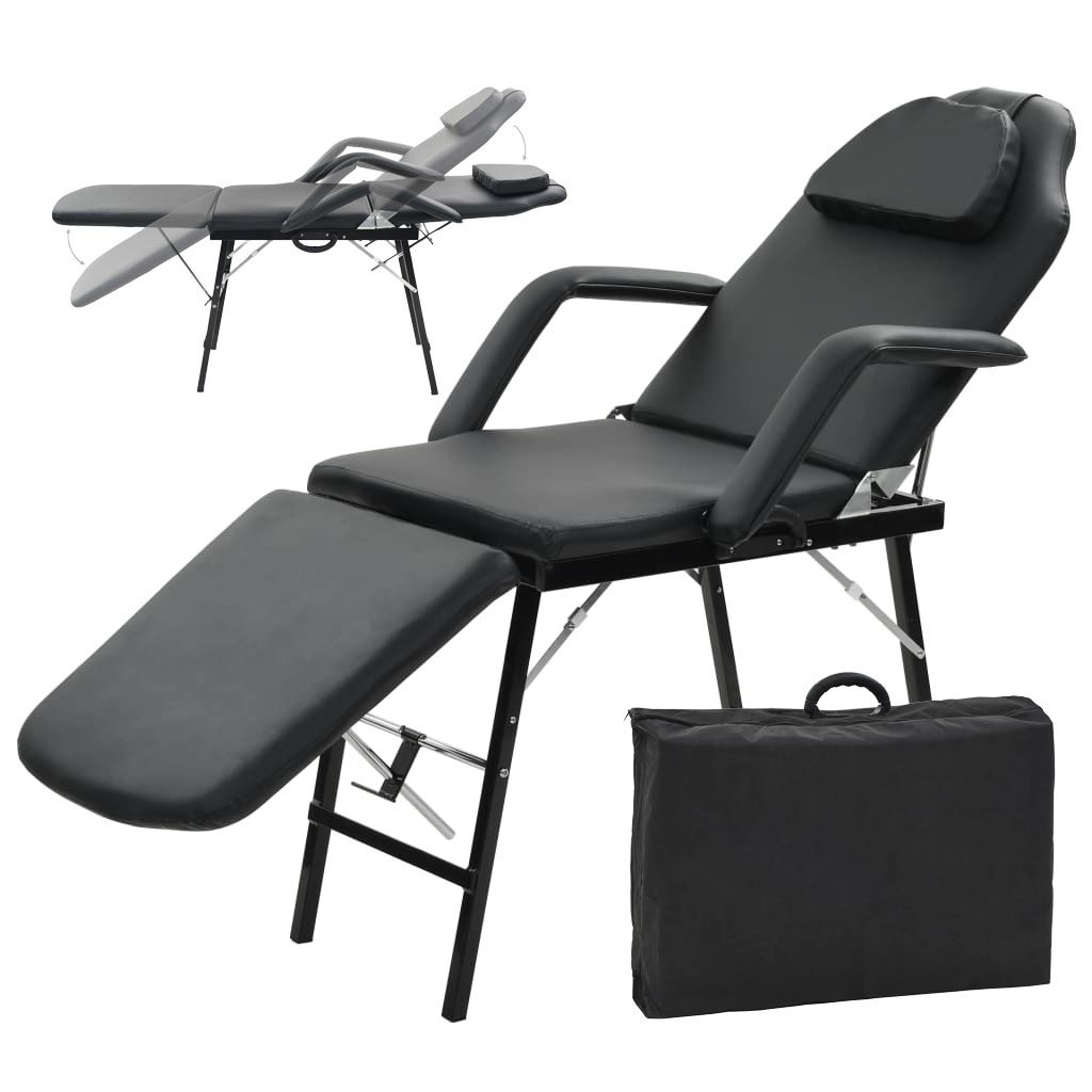 TecTake Kosmetik-& Massageliegen: Table de massage pliante noire similicuir – Neu und originalverpackt aus Delémont von Emi-98