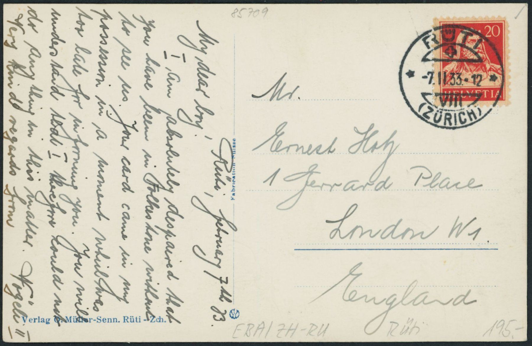 Cartoline postali: ZH Rüti - Bahnhof - Bahn – Usato da Schindellegi venduto da dolpitz 1