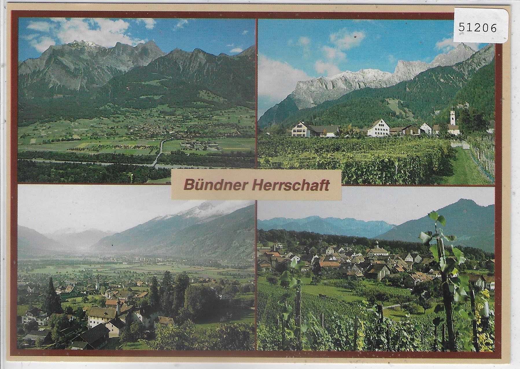 Cartoline postali: Bündner Herrschaft - Maienfeld, Jenins, Malans, Fläsch – Usato da Ettingen venduto da Kartenplanet