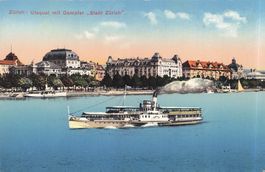 Zürich (ZH) Utoquai mit dem Dampfer „Stadt Zürich“