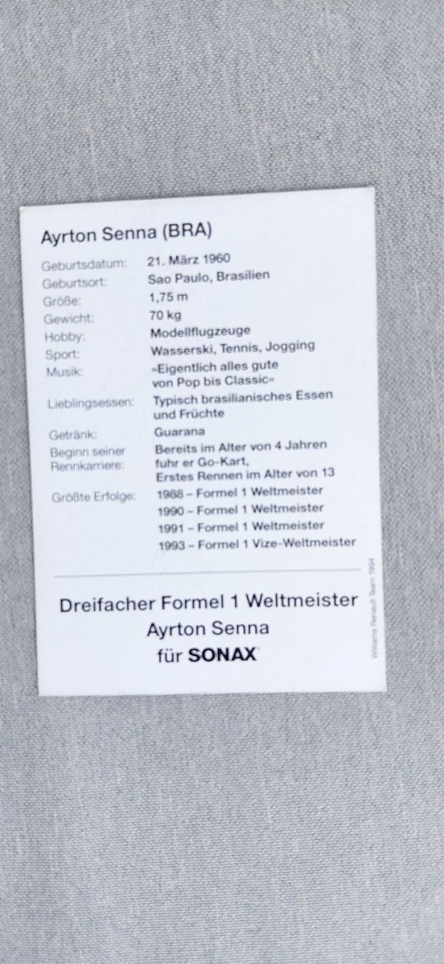 Autogramme: Autogrammkarte Ayrton Senna – Gebraucht aus Schmerikon von Olympia04 1