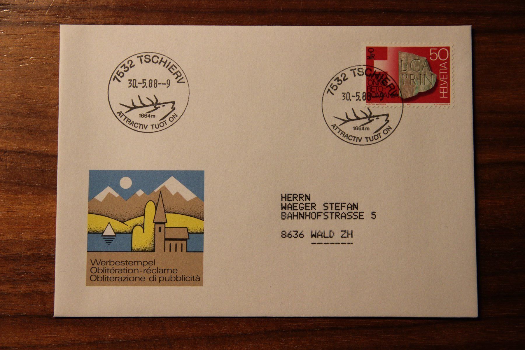 Alle Briefmarken: Schweiz 1988 - 7532 Tschierv – Neu (gemäss Beschreibung) aus Jona von Southafrica07