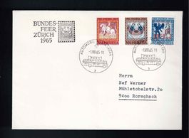 CH FDC Pro Patria Satz 1965