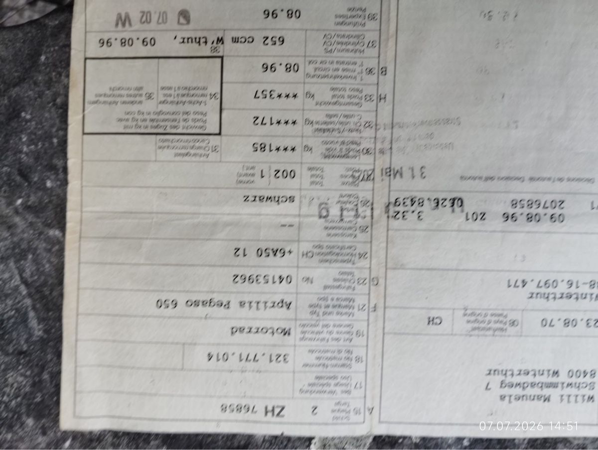 Sonstige: Veteran Aprilia Pegaso 650 1996  – Gebraucht aus Volketswil von alt_dt9r 5