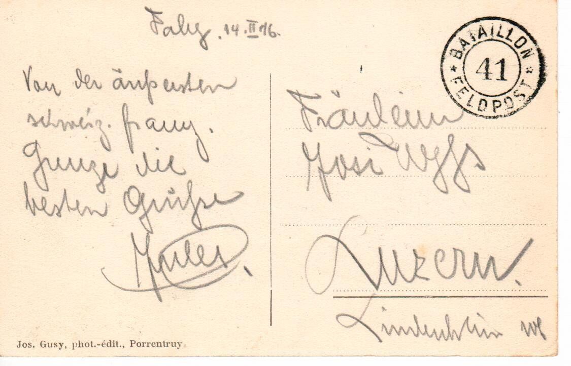 Cartes postales: Fahy Bureau de Douane 1916 – D'occasion à Wolhusen par Curver9 1