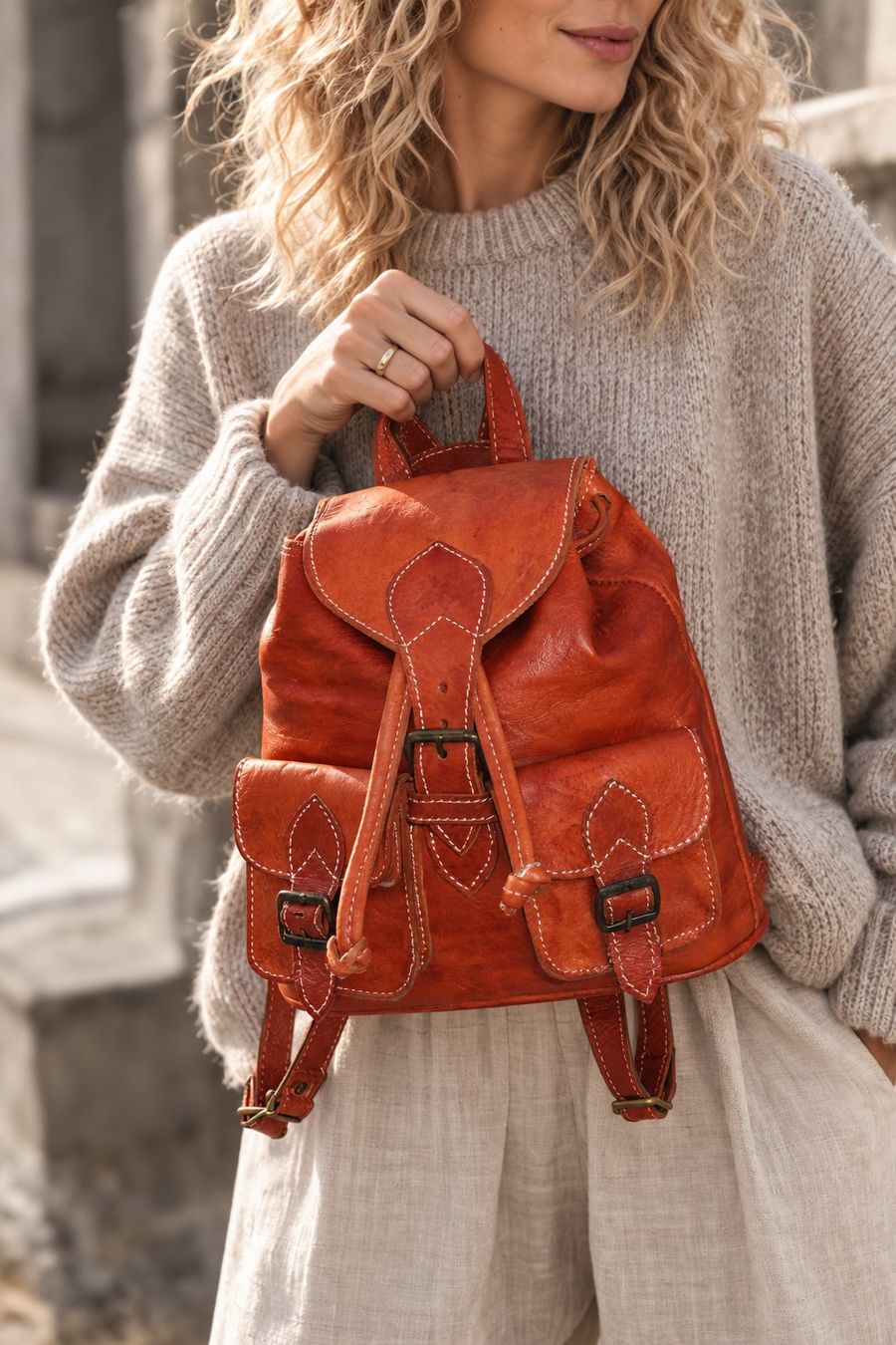 Zaini: Cooler echt Lederrucksack – Usato da Oberwil-Lieli venduto da Svetlana28 2