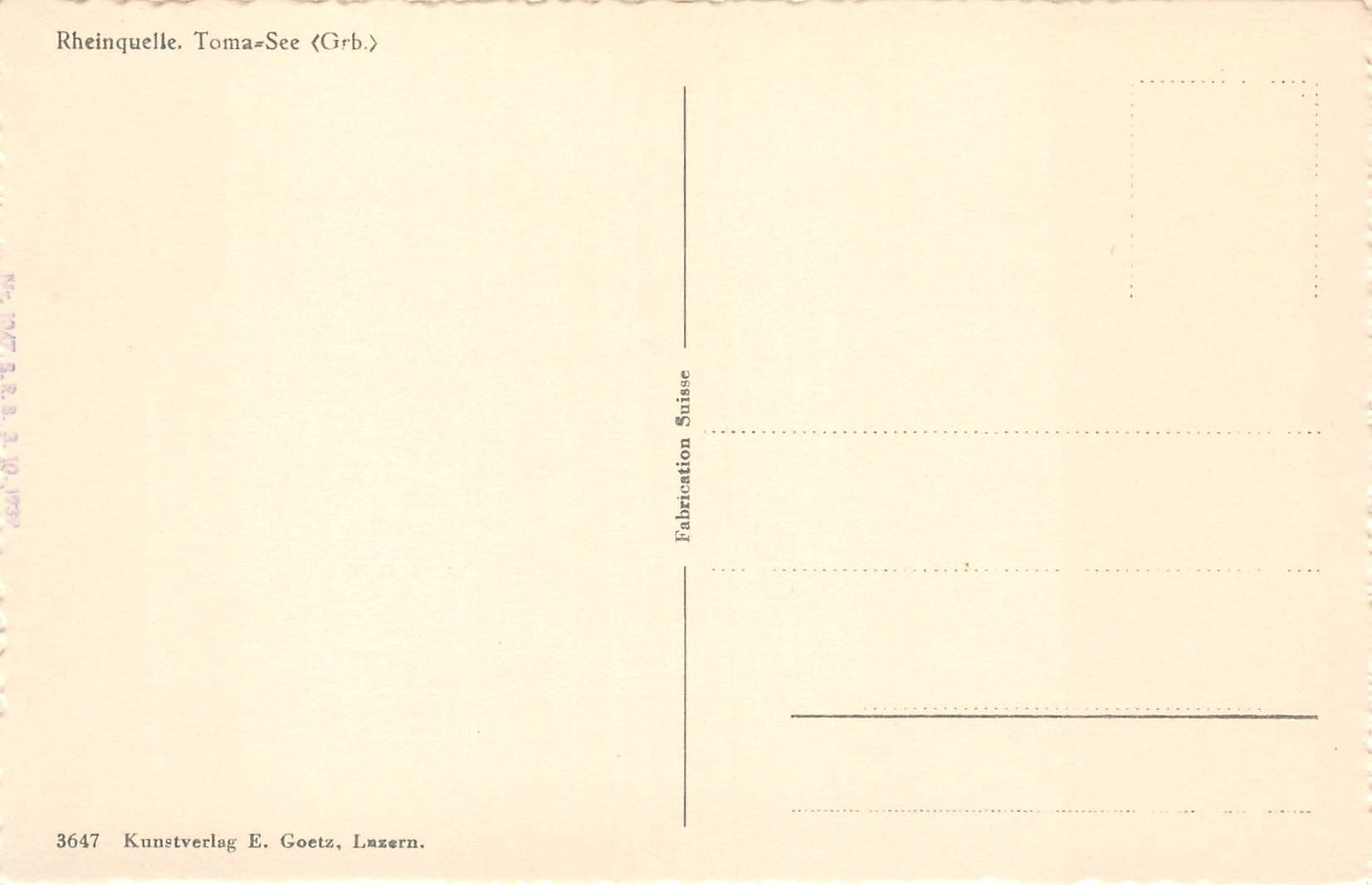 Ansichtskarten: 2x Rheinquelle, Tomasee – Gebraucht aus Ottikon b.Kemptth. von Neptun1974 3