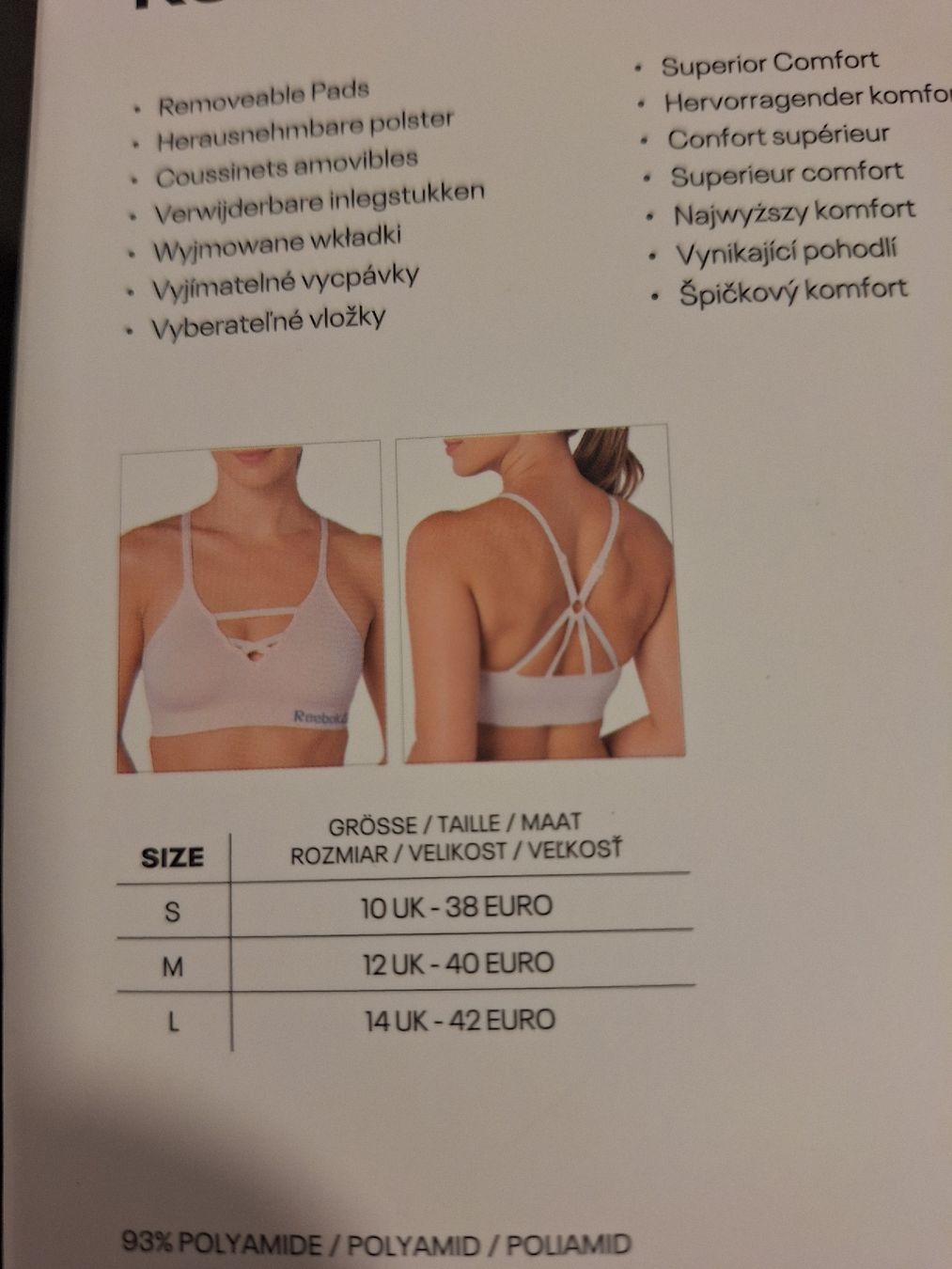 Reebok Altra biancheria intima: Reebok sport bh New! – Nuovo e nell'imballaggio originale da Hölstein venduto da Niki78 2