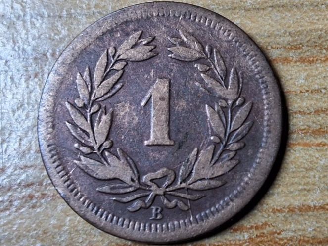 Alle Münzen: 1 Rappen 1857 – Gebraucht aus Münchenstein von purbach1 3