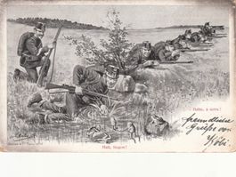 Humorkarte Militär 1905 mit ST Militärdienst Kaserne Herisau