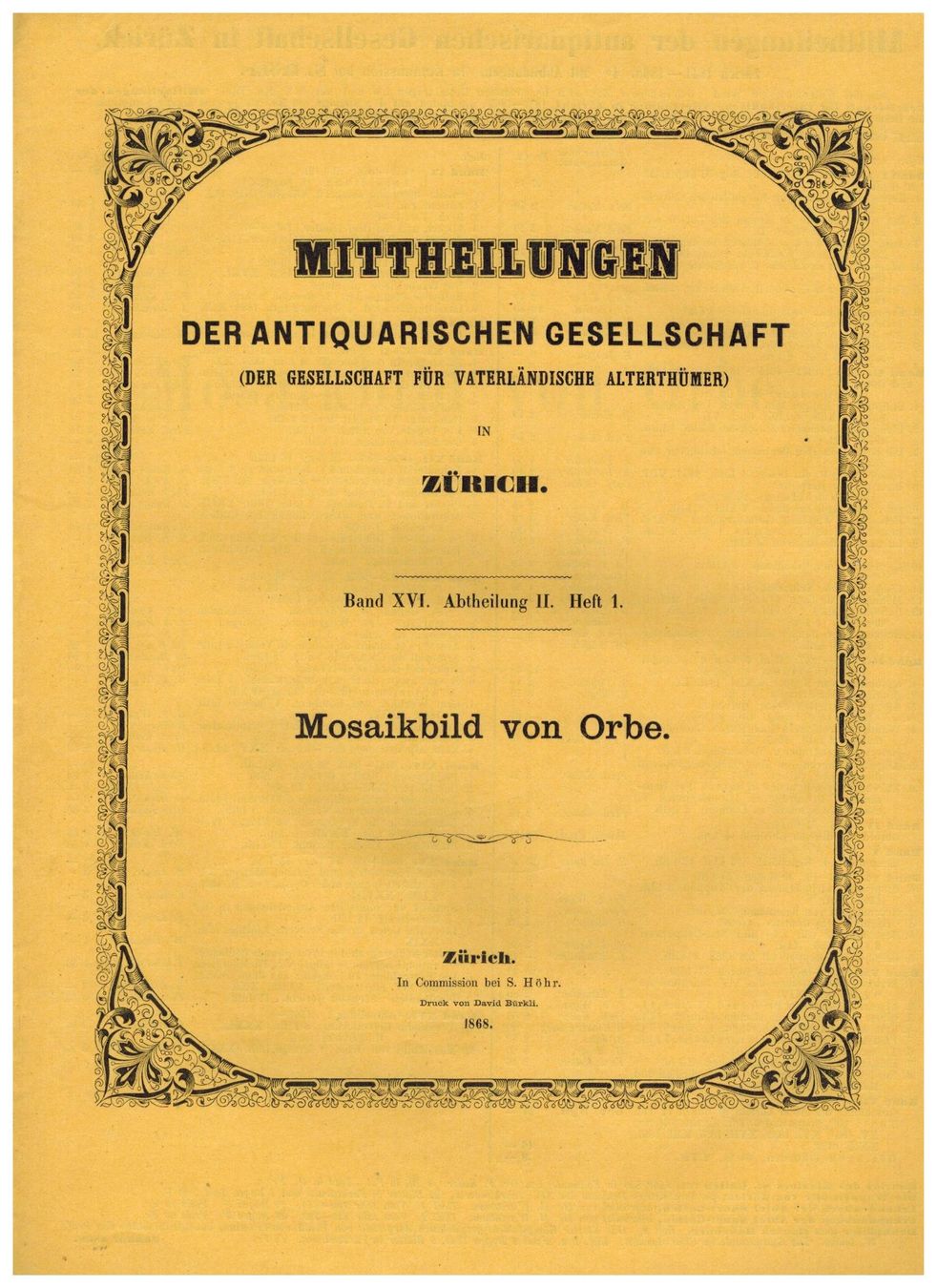 Bücher: Archäologie: Mosaikbild von Orbe – Gebraucht aus Biel-Benken BL von rud_yc8p