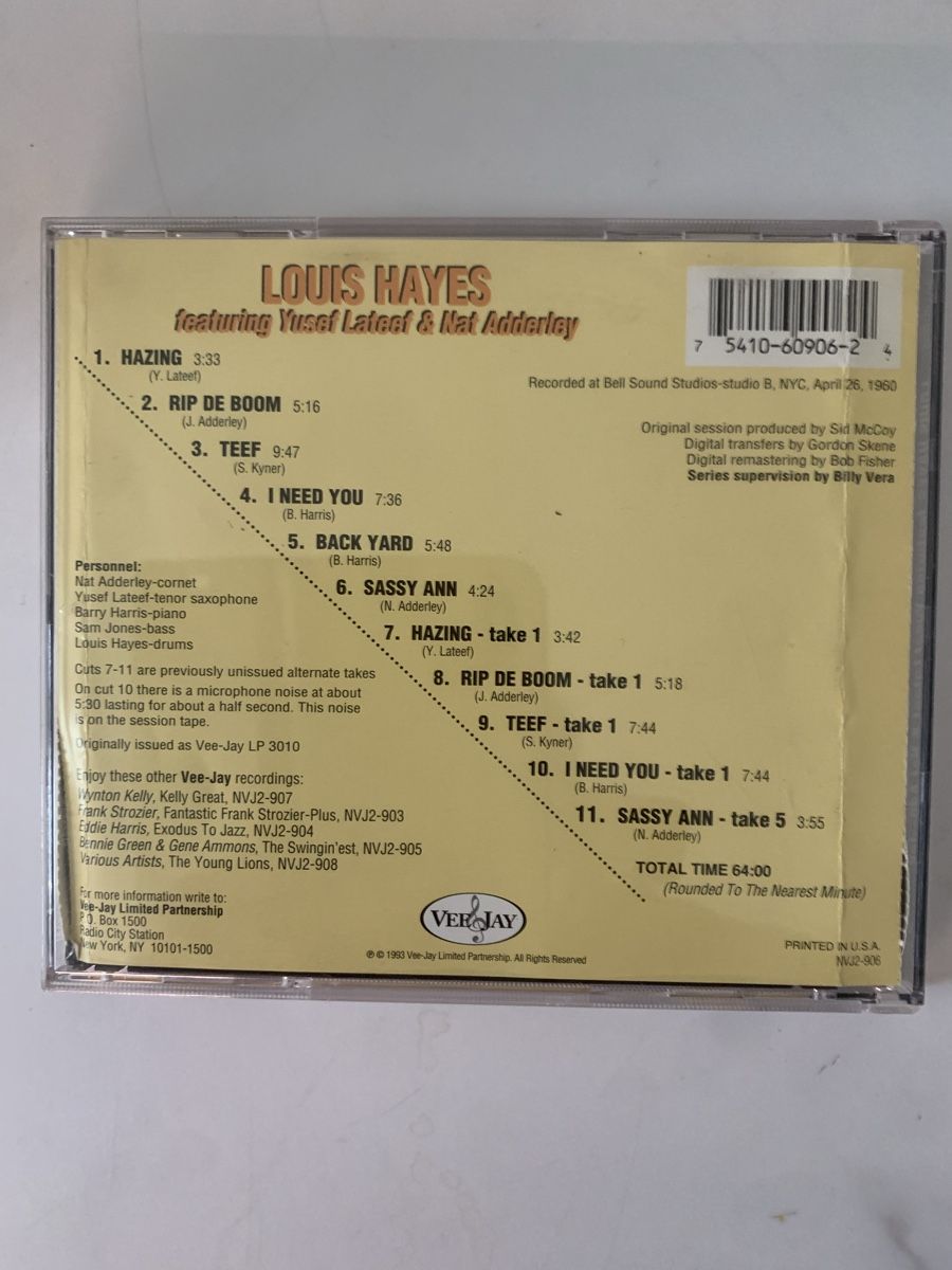 CD: Louis Hayes(Yusef Lateef, Nat Adderley) – Usato da lausanne venduto da Ccheche 3