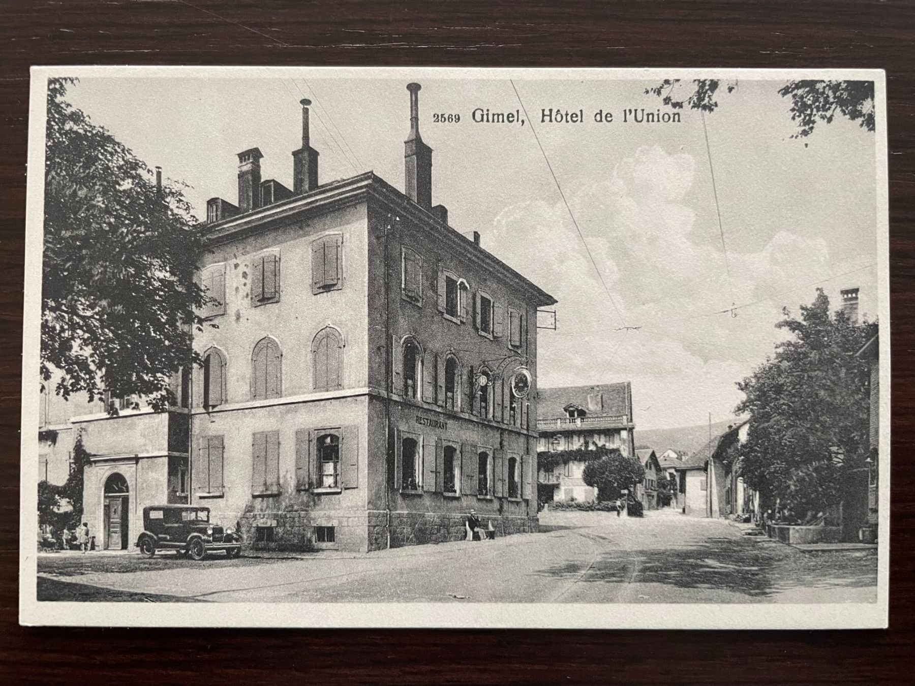 Cartoline postali: GIMEL Hotel de l'Union, Restaurant, animée, Oldtimer – Usato da Wald ZH venduto da TLILEF