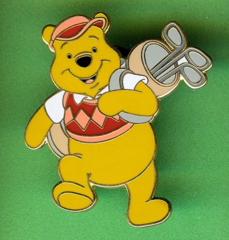 Disney Placchette & Badge: DISNEY  Winnie Pooh  Golfer – Usato da Winterthur venduto da Sammleroase