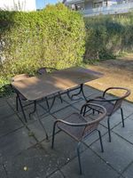 Designer-Gartentisch mit vier Stühlen Metall Geflecht