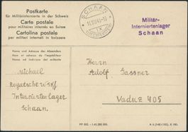 FL - 1946 - Schaan - Internierten - Postkarte