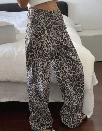 Winter jeans Leopardenmuster grau guter Zustand