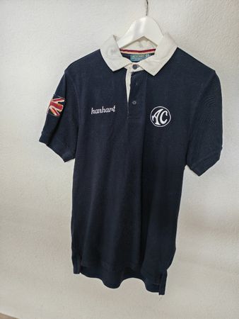 Polo bleu marine homme, style sport automobile