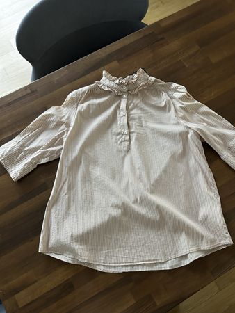 MOS MOSH Streifen Bluse Gr. L Rüschenkragen 