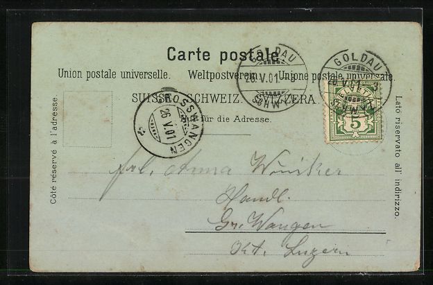 Ansichtskarten: Mondschein-Lithographie Arth, Hotel Adle – Gebraucht aus Berlin von bartko-reher 1