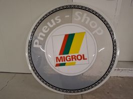 Originales Migrol Pneus-Shop Schild/Leuchtreklame