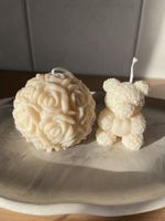 Romantische Rosenkugel & Teddybär 🧸 Kerze Duftkerze
