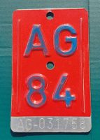 🚲 CH Velonummer Aargau 🚲AG 84 rot-blau 🚲