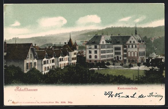 Cartoline postali: Schaffhausen, Blick auf die Kantonsschul – Usato da Berlin venduto da bartko-reher