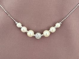 Schmuck-Set mit Perlen und Zirkonia Nr. 40