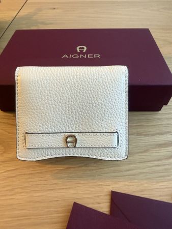 Aigner Portemonnaie, Leder, Creme-Weiss