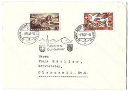 1911 Pro Patria Mischfrankatur-Brief mit Bundesfeier-Stempel
