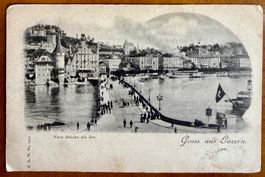Luzern - Litho - Dampfschiff 1909